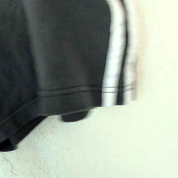 Vanity Women's Large Black Foldover Shorts Casual  Lounge Side Stripe Front Tie - Picture 6 of 6